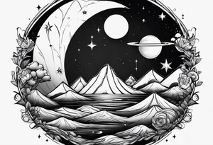 Planet symboling ease of moving from one part to another tattoo idea