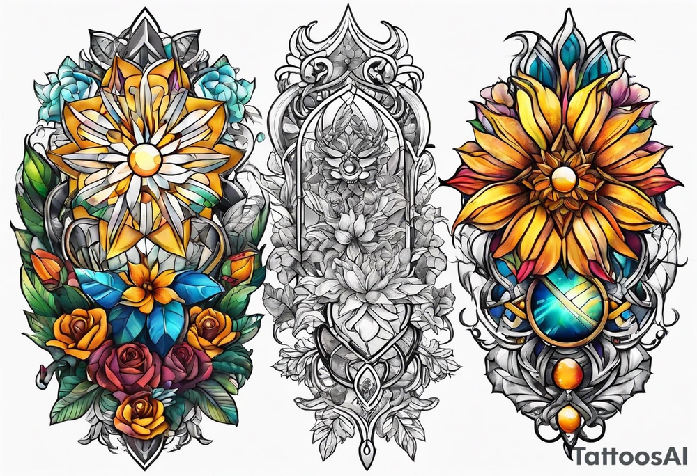 Thigh Sun Catcher tattoo idea