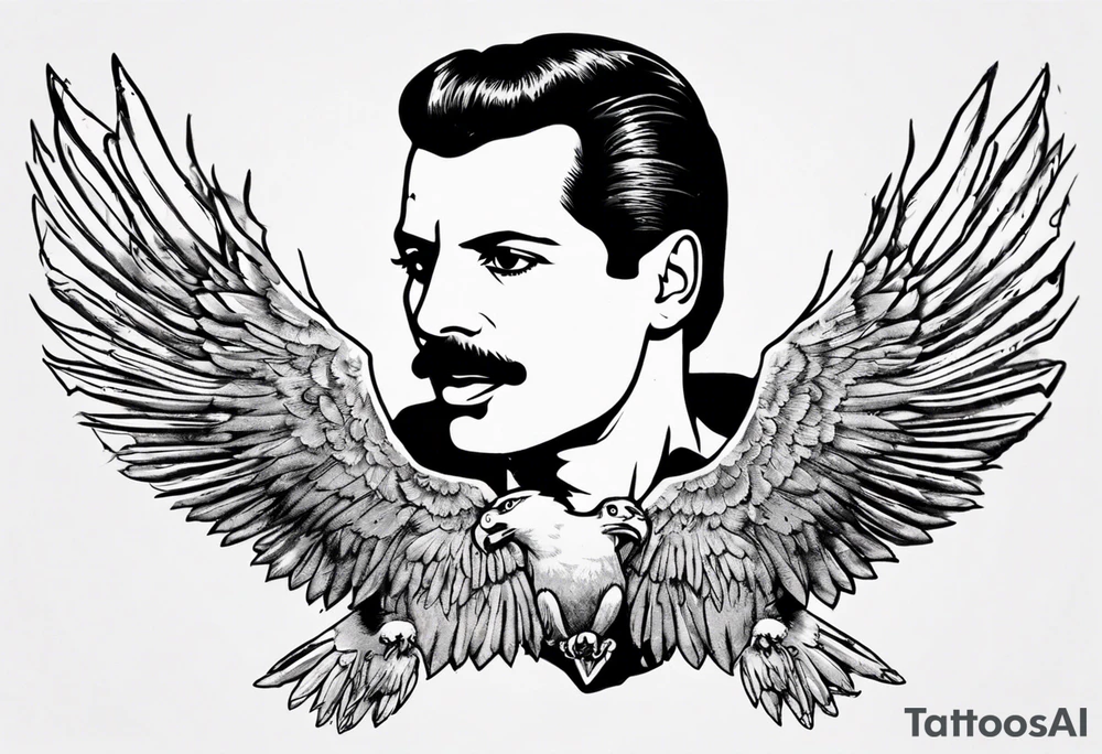 freddie mercury and an eagle tattoo idea