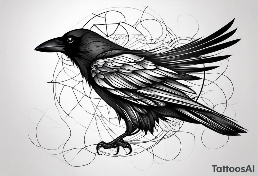 Generate a tattoo of a crow for the forearm tattoo idea