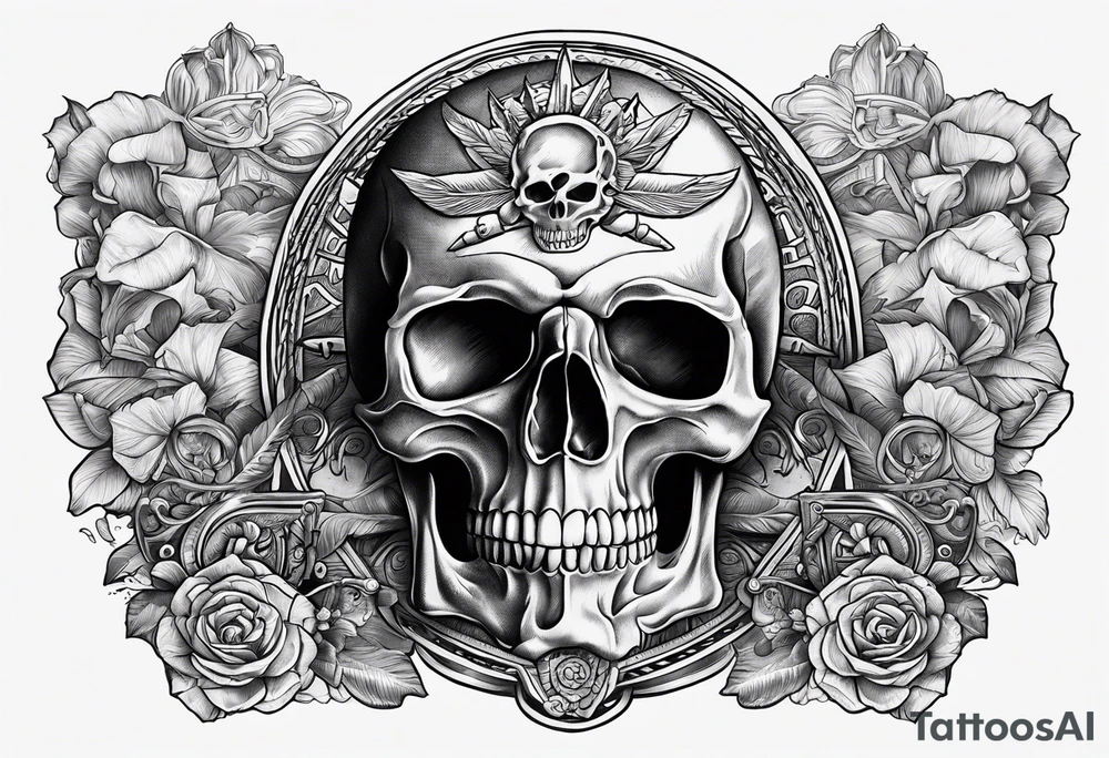 Skull dead men tell no tales text tattoo idea