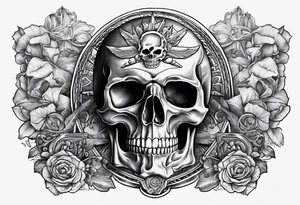 Skull dead men tell no tales text tattoo idea