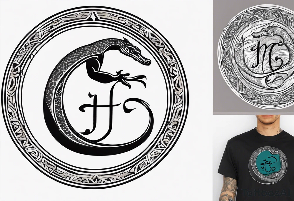 Jamal script circled by goanna tattoo idea