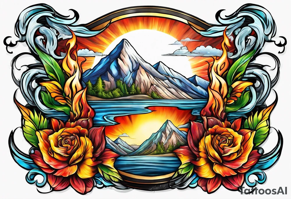water on fire tattoo idea