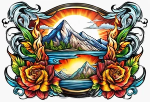 water on fire tattoo idea