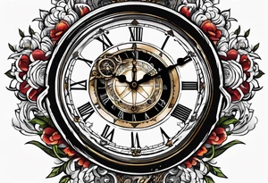 i want a tattoo of a clock with swords tattoo idea