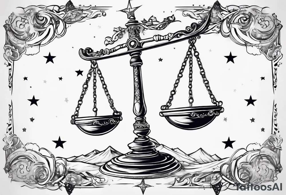Libra constellation with stars tattoo idea
