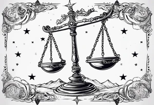 Libra constellation with stars tattoo idea