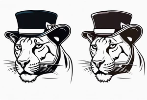 Panther with a funny hat tattoo idea