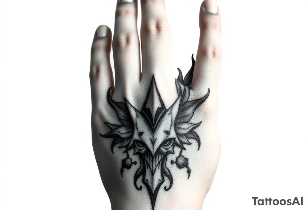 Design a hand tattoo based on dark romance tattoo idea