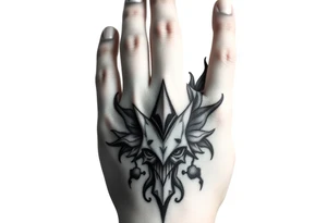 Design a hand tattoo based on dark romance tattoo idea
