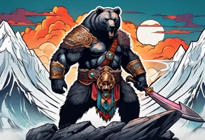 bear and barbarian tattoo idea