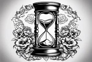 Hour glass with Brain and heart inside tattoo idea