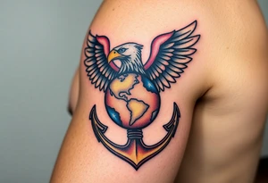 Combat marine veteran eagle globe and anchor tattoo idea