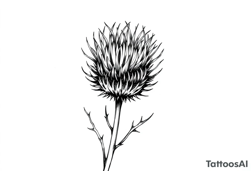 thistle minimalist tattoo idea
