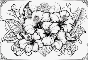 Hibiscusflower with Ornaments tattoo idea