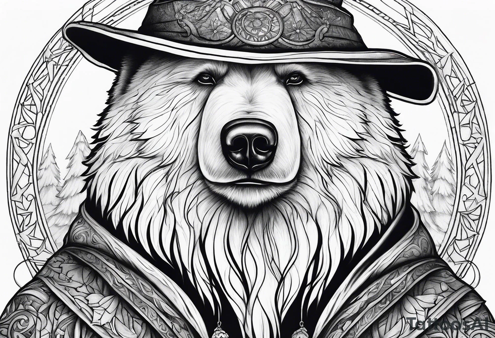 Snow Bear Wizard tattoo idea