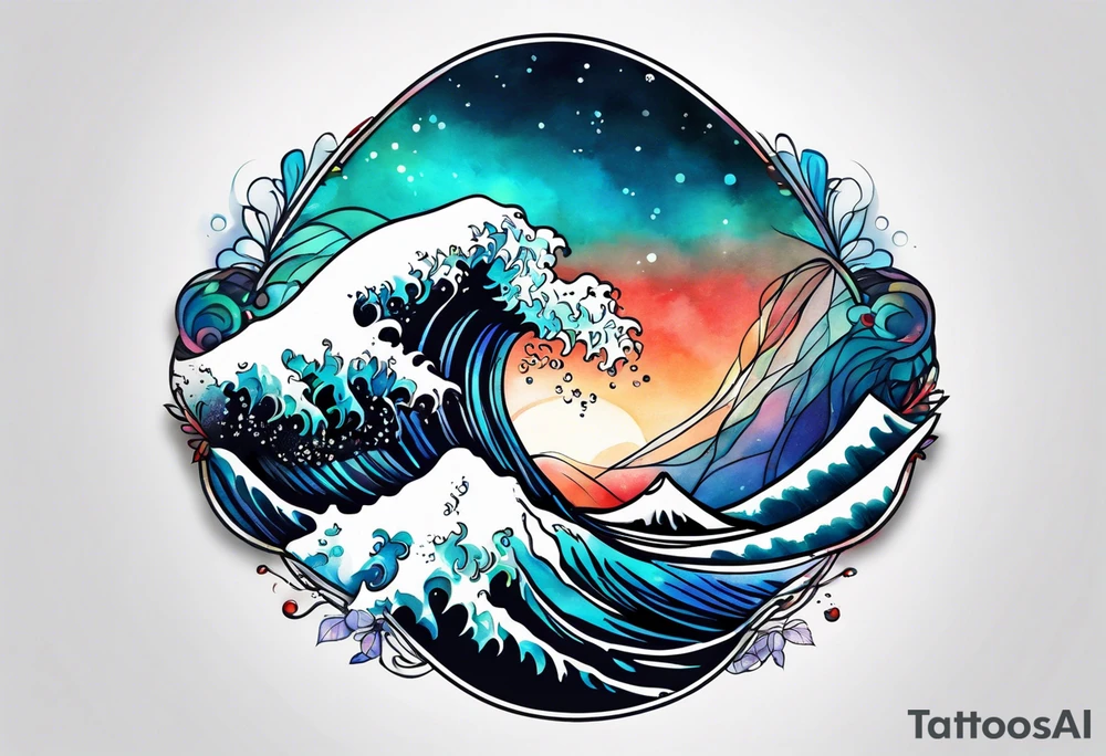 simple wave tattoo idea