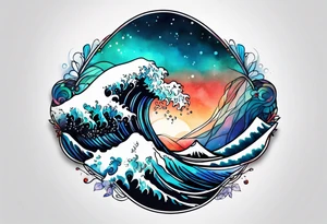 simple wave tattoo idea