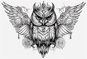 The Demon Owl Stolas, a Prince of Hell who is obsessed with gems, knowledge of astrology and poisonous gems. tattoo idea