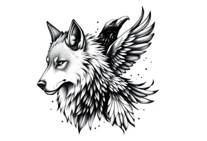 wolf, crow, eagle tattoo tattoo idea