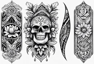 Fijian teeth and flower forearm tattoo idea