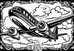 plane smoking cigarette tattoo idea