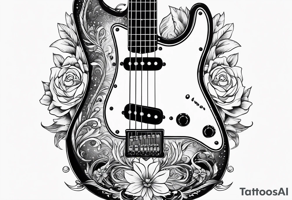 electric guitar tattoo idea
