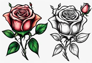 Single Rose with stem tattoo idea