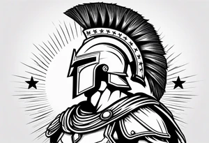 Spartan with American flag tattoo idea