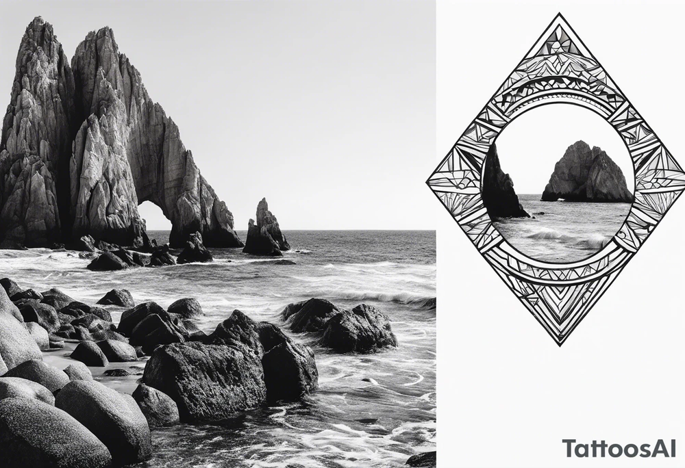 Cabo san lucas rock formation tattoo idea