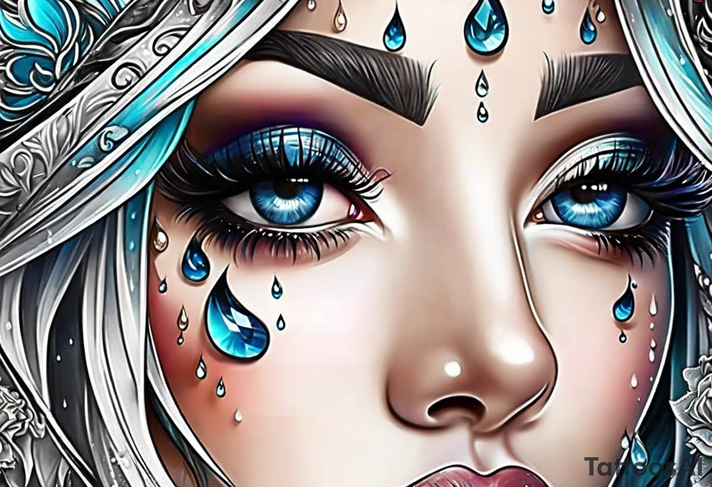 Water drops tattoo idea