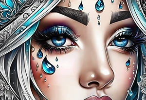 Water drops tattoo idea