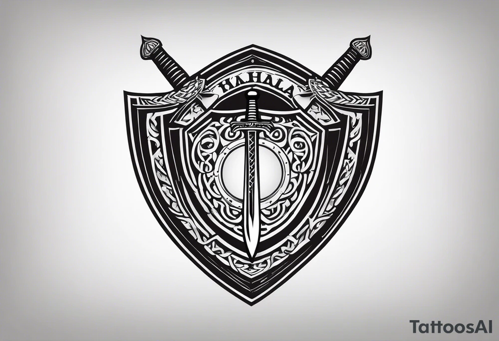 Valhalla shield sword symbol tattoo idea