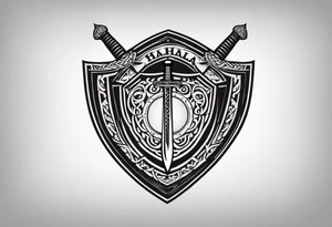 Valhalla shield sword symbol tattoo idea