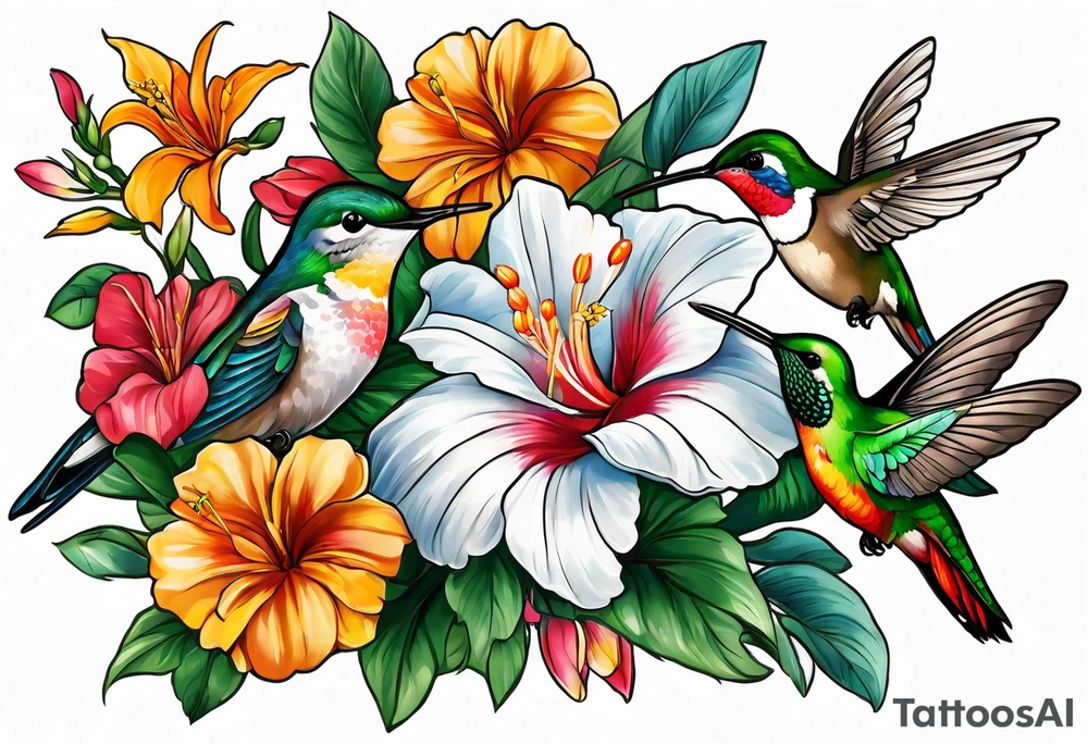 🇬🇭, 🇨🇼, flowers, hummingbirds,  butterflies tattoo idea