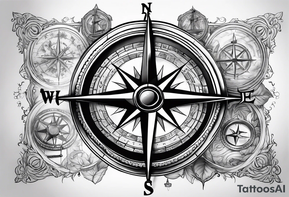 The compass from Captain Jack sparrow from Pirates of the Caribbean movie tattoo idea