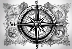 The compass from Captain Jack sparrow from Pirates of the Caribbean movie tattoo idea