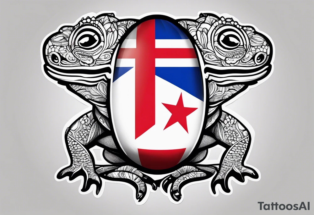 coqui wearing puerto rican flag tattoo idea