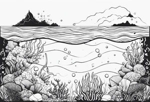 Ocean floor tattoo idea