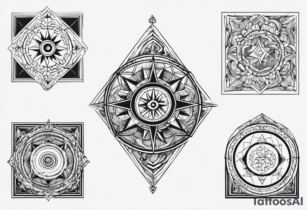 Boussole avec toute les directions tattoo idea