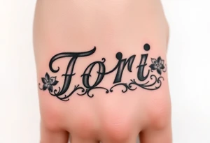 Name Tori with designs tattoo idea