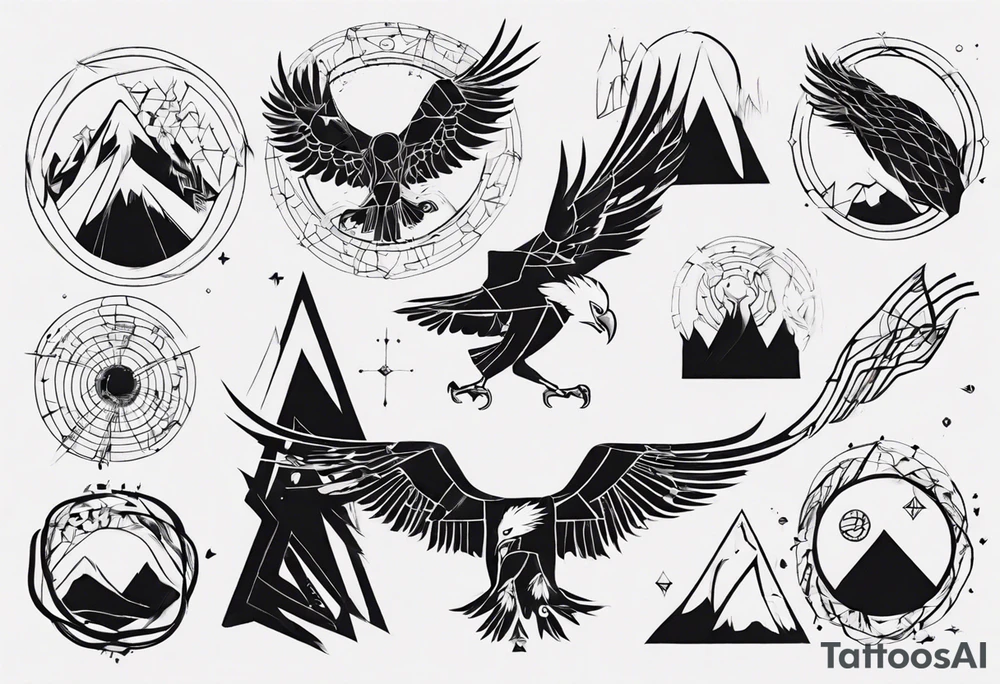 persephone underworld 
mountains eagles tattoo idea