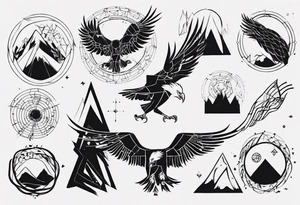 persephone underworld 
mountains eagles tattoo idea