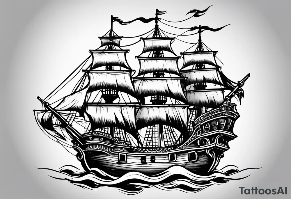 Pirate Ship tattoo idea