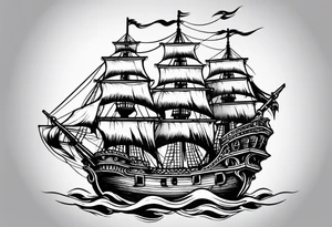 Pirate Ship tattoo idea