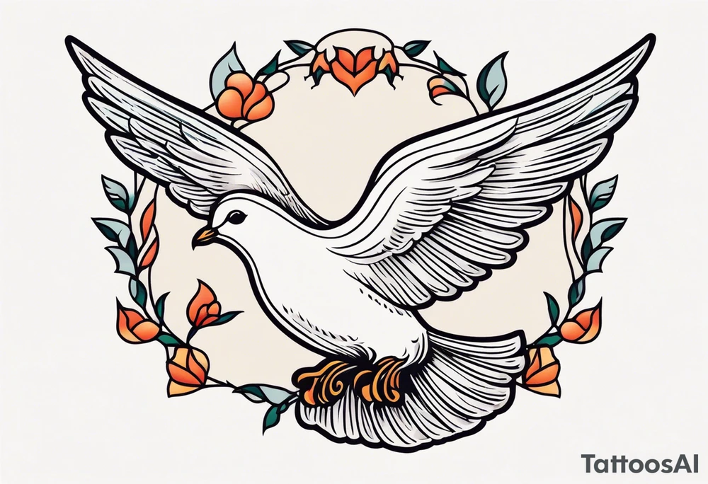 vintage dove traditional tattoo tattoo idea