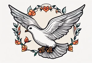 vintage dove traditional tattoo tattoo idea
