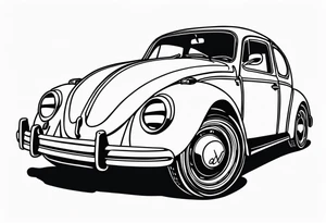 Lowered volkswagen beetle tattoo idea