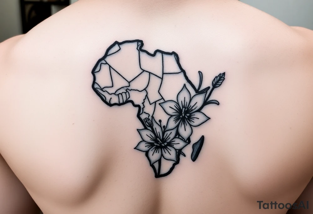 Africa and Zambia with flower tattoo idea